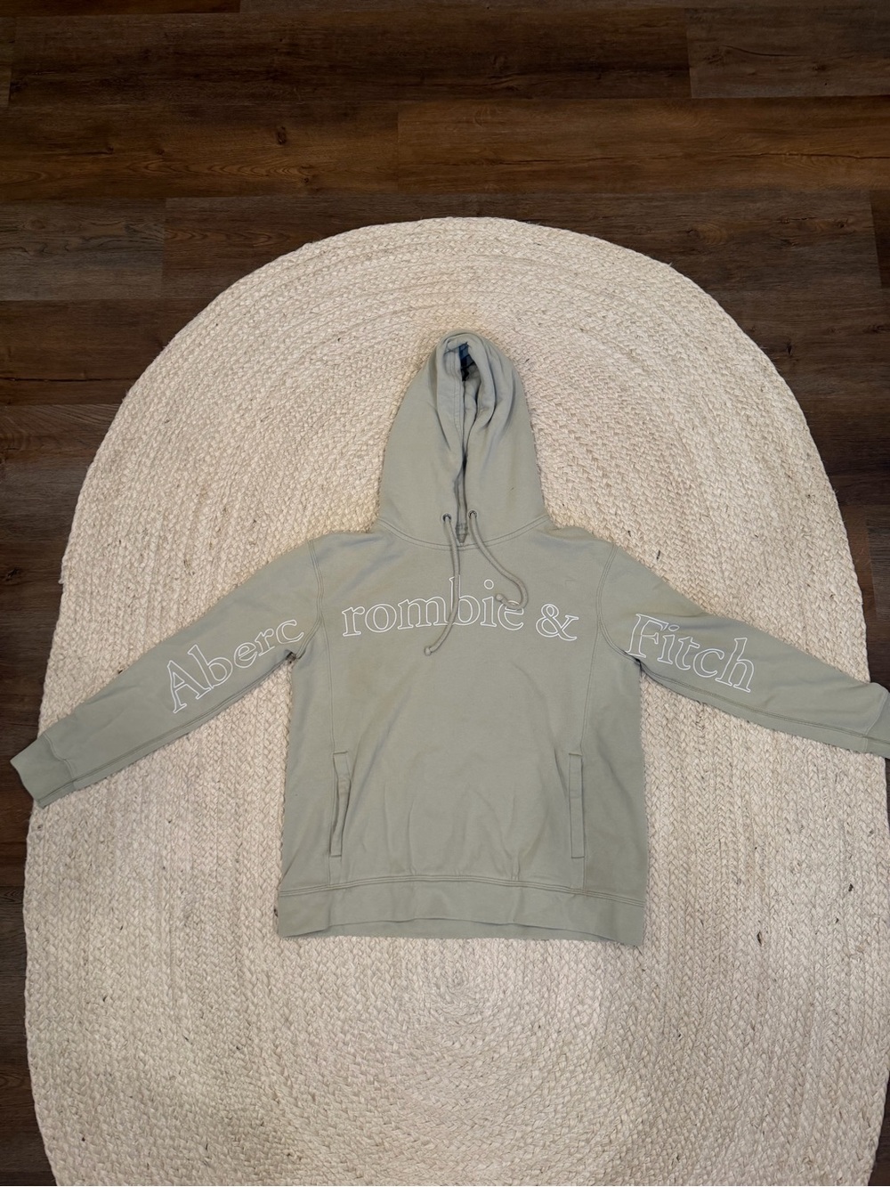 Abercrombie & Fitch Sage Green Logo Pullover Hoodie